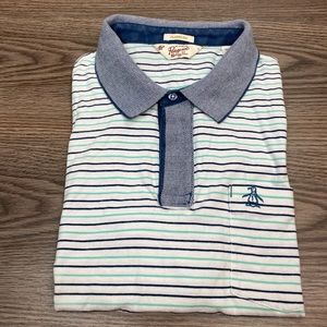 Original Penguin White w/ Mint & Navy Stripe Shirt